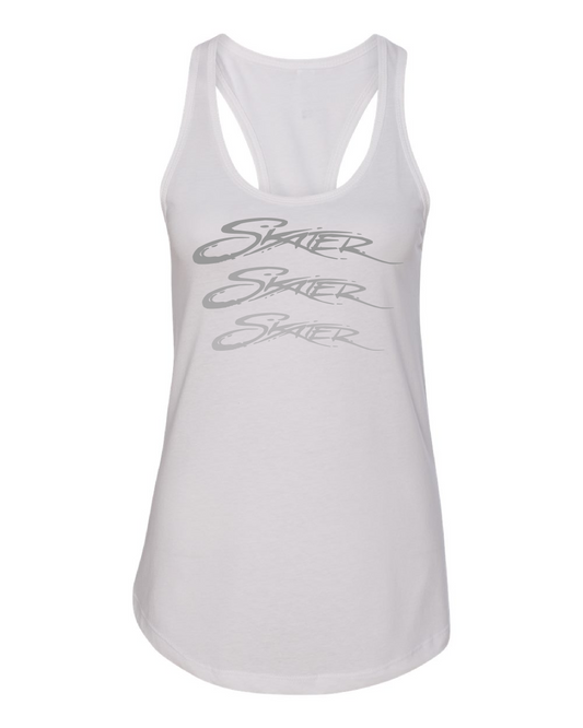 White Skater Fade Tank Top