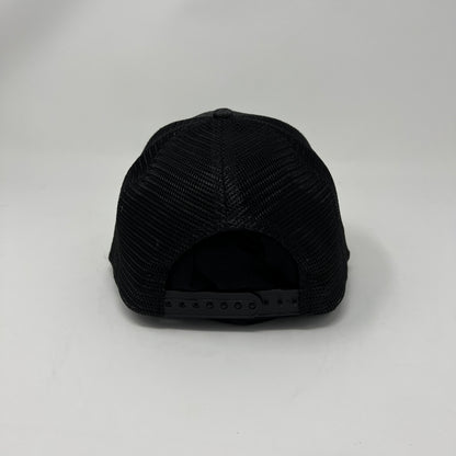 Black Denim Five-Panel Flat Bill Hat